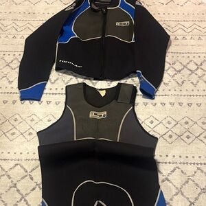 Slippery Formula 3 Black and Blue Wetsuit Set XL